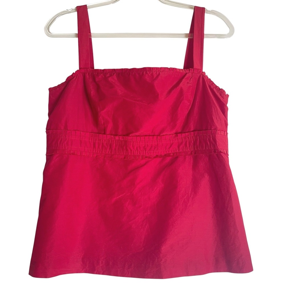 Lilly Pulitzer Vintage Cami Top Women Small Red Silk Blend Coquette Empire Waist